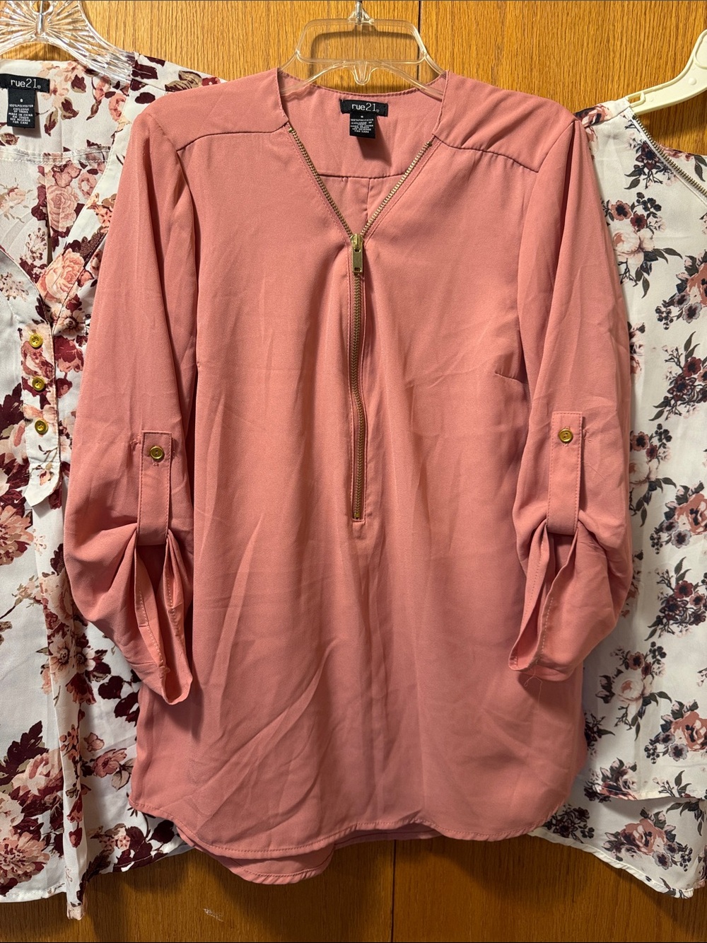 LOFT Pink Floral Mixed-Print Blouse - Picture 3 of 9